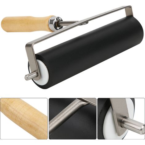 Rouleau à motifs en caoutchouc amovible pour scrapbooking et DIY - Poignée bois 15 cm (1/5)