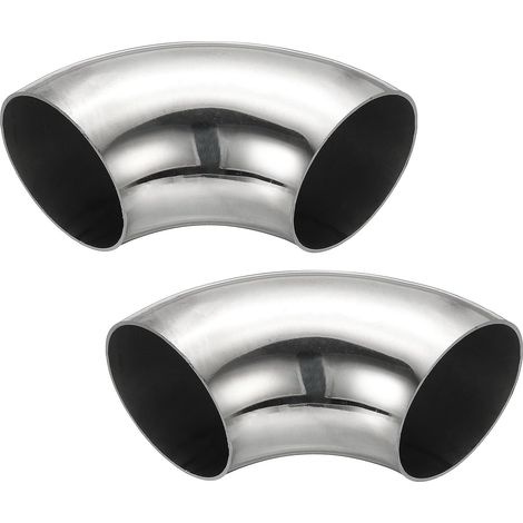 2pcs Coude À 90 Degrés Mandriné, 60mm OD Coude En Acier Pour Échappement Raccord De Tuyauterie En Acier Inoxydable 304 Pour Échappement Main Courante Escalier HVAC (1/5)