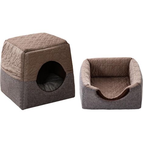 Nid pour animaux de compagnie, maison Semi-fermée pour chat, chambre à coucher, quatre saisons, lit avec fenêtre (1/5)