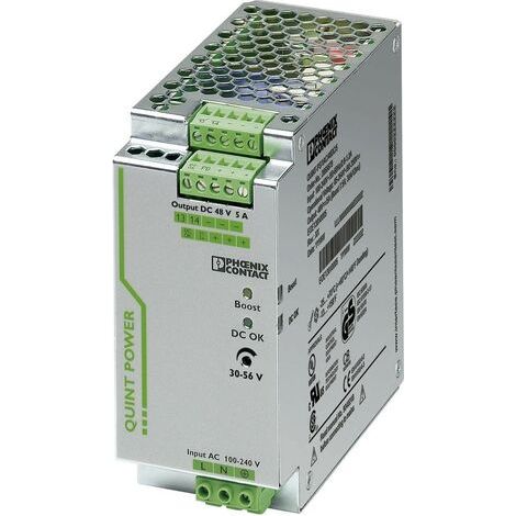 Alimentation pour rail DIN Phoenix Contact, série QUINT-PS/1AC/48DC/5, 48V c.c.out 5A, 85 264V c.a.in, 240W ( Prix pour 1 ) (1/5)