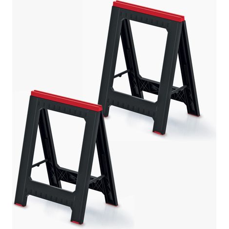 Tréteaux Titan Stand noir et rouge (Lot de 2)