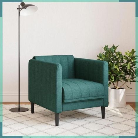 372599 Fauteuil vert foncé tissu (1/5)