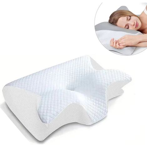 Oreiller de massage cervical papillon en mousse à mémoire de forme, rebond lent, oreiller ergonomique, orthopédique