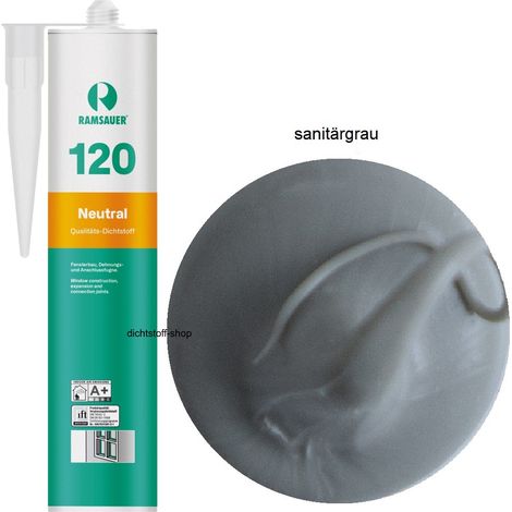 Ramsauer 120 Neutral Fenster Silikon Fugen Dichtstoff 310ml Kartusche sanitärgrau