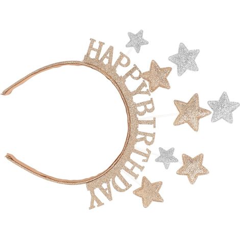 Diadema para fiestas, tocado de cumpleaños, estrella de tela para adultos (1/5)