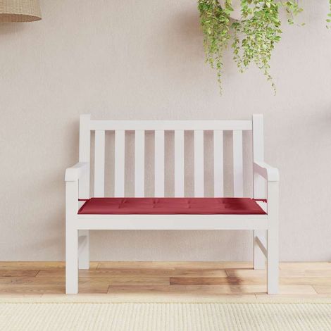 vidaXL Cojín de banco de jardín tela Oxford rojo tinto 100x50x3 cm (1/5)
