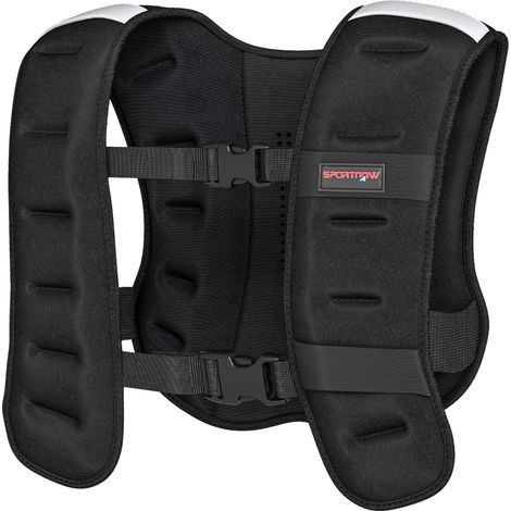 Gilet lesté 5 kg, veste lestée respirante réglable, bandes réfléchissantes sable de fer 43 x 33 cm noir
