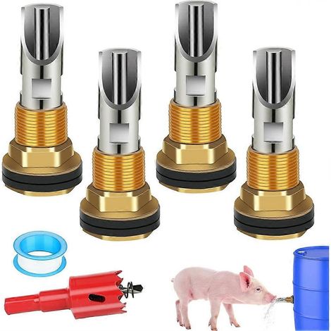 Set mit 4 Zitzentränken für Ferkel, automatisches Tränkeset mit Messinganschlüssen für den Wassertank. (1/5)