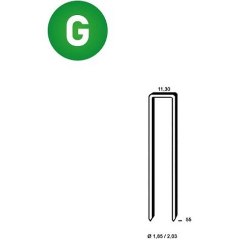 10 000 Agrafes Q-55 Galvanisées Résinées - 11.3x55x1.85x2.03 mm - D-Work