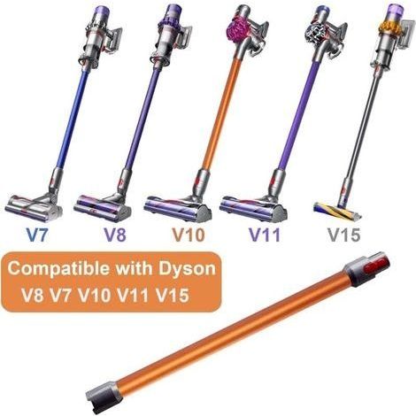 Verlängerungsrohr für Dyson Staubsauger, Verlängerungsrohr für Dyson V8, Schnellverschluss-Ersatzrohr für Dyson V15, Teleskop-Verlängerungsrohr-Zubehör für Dyson V7, V8, V10, V11 und V15 – Orange (1/4)