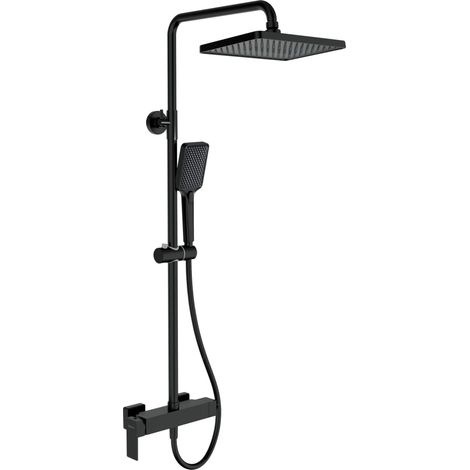 Deante Ducha lluvia ranurada negra mate diseño elegante