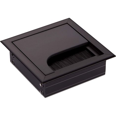 Kabeldurchlass CAVO Kabeldose eckig 80 x 80 mm schwarz eloxiert (1/4)