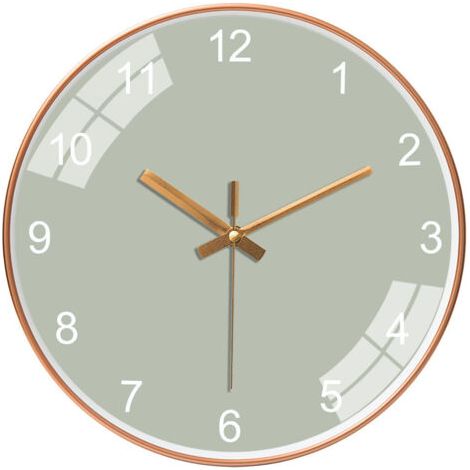 Horloge murale silencieuse ronde 12 pouces – Cadran clair chiffres arabes – Décoration moderne pour salon et chambre (1/4)