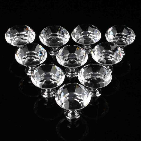 10 pièces cristal verre armoire boutons tiroir commode boutons placard poignées ensemble de 10 pièces (1/5)