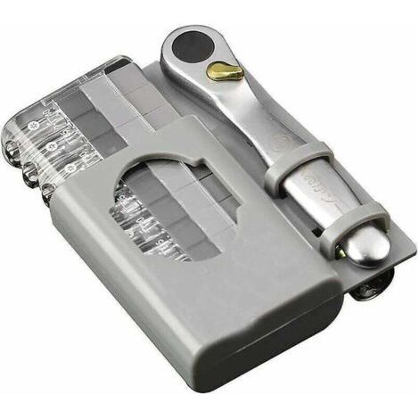 Juego de 12 destornilladores de trinquete micro con mango reversible y adaptador para montaje de muebles y reparación de automóviles (FO-9212C)