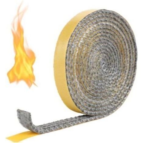 Joint haute température auto-adhésif pour poêle et cheminée – Résistant à 600 °C – Dimensions 3mm x 15mm x 2m – Étanchéité durable (1/4)