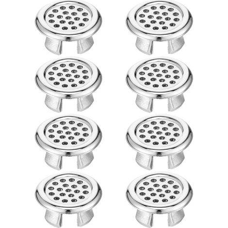 Lntyq Lot de 8 couvercles de trop-plein, revêtement de siphon pour lavabo, anneau de trop-plein, anneau décoratif galvanisé, rond, pour salle de bain, cuisine, évier