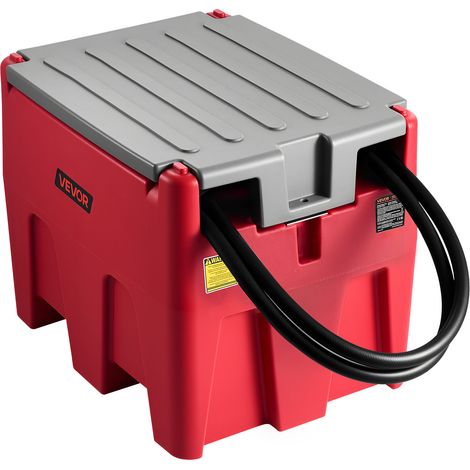 VEVOR Tragbarer Dieseltank, 220 L Fassungsvermögen & 48L/min Durchflussrate, Gaskraftstofftank mit 12 V Transferpumpe & 4 m Gummischlauch, PE-Diesel-Transfertanks für Kraftstofftransport, Rot (1/5)
