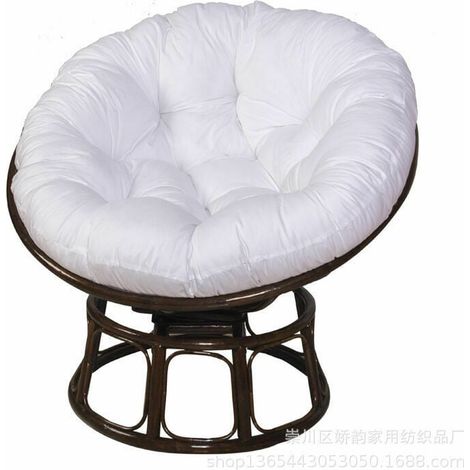 1 Coussin rond capitonné 100 cm, tissu doux, fixation par sangle, pour chaise suspendue et intérieur extérieur (1/5)