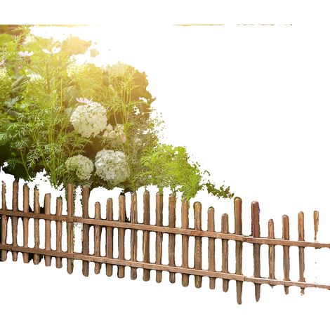 Clôture de jardin, bois de haute qualité, design rustique, Marron (1/5)