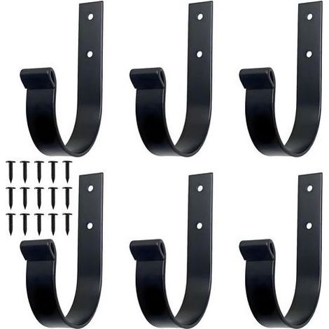 6 Pièces Porte Manteau, Patère Porte Manteau Mural Comprend vis, Porte Serviette Salle de Bain, Porte Serviette, pour Accrocher Manteaux, Vestes, Chapeaux et Serviettes(Noir) (1/5)