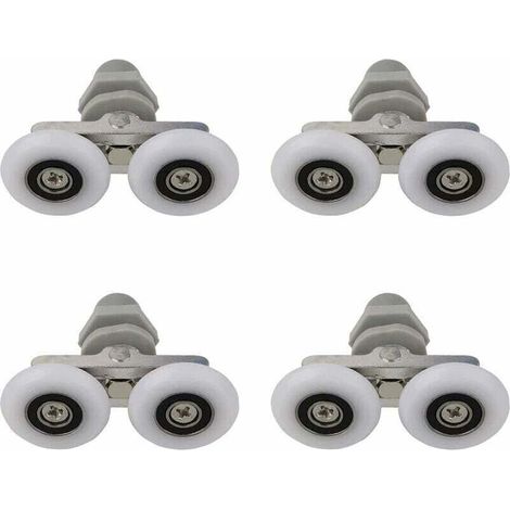 Roulettes Doubles Pour Porte De Douche Roulettes Pour Porte De Douche Roulettes Coulissantes Porte Salle De Bain Douche Rouleau De Douche De Rechange,Piã¿Ces De Rechange Pour Salle De Bain 4 pièces (1/4)