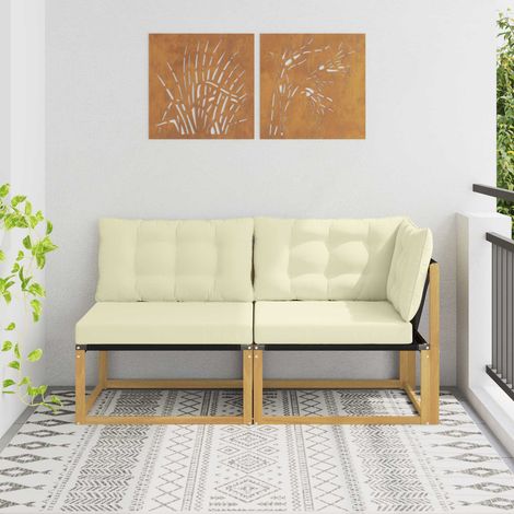 vidaXL Sectional Sofa Units with Cushion White 162.5 x 83 x 73 cm