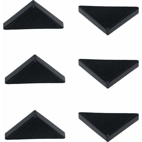 6 mm Protecteurs d'angle Noir pour Verre Pointu, Miroir, Carreaux de céramique, Couvre-Coins à Triple Forme 20 pièces (1/5)