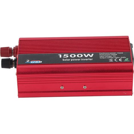 Convertisseur 1500W 12V vers 230V pour Voiture, Onduleur de Courant avec Double Port USB, Adaptateur de Charge (1/5)