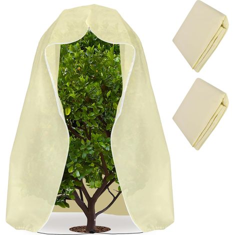2 Pièces Housse Hivernage Palmier - 160x180cm Voile Hivernage Grande Taille - Housse Hivernale pour Plante Extérieure, Cordon de Serrage et Zipper, Résistant à la Déchirure (1/5)