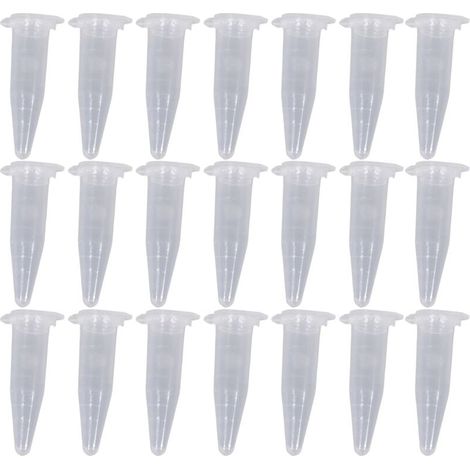 Confezione da 100 provette in miniatura da 1,5 ml con tappo a pressione in plastica trasparente per centrifuga 42 x 11 mm (1/4)
