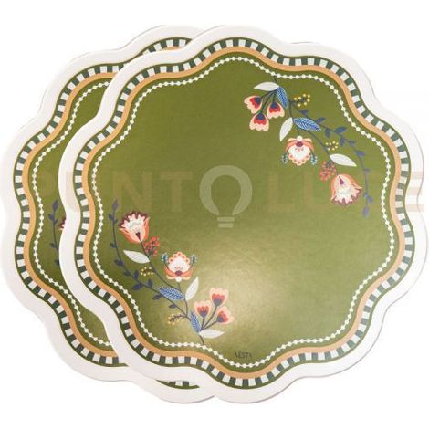 SET 2 SOTTOPIATTI ARMONIA IN CRISTALLO ACRILICO E ECOPELLE COLORE VERDE