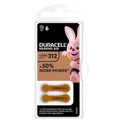 PILA PER APPARECCHI ACUSTICI 'EASY TAB 312' Blister 6 pezzi