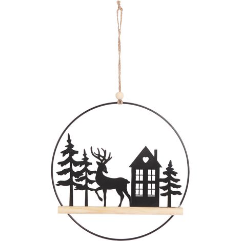 Dekohänger Kranz Holz 20 cm natur Dekohänger