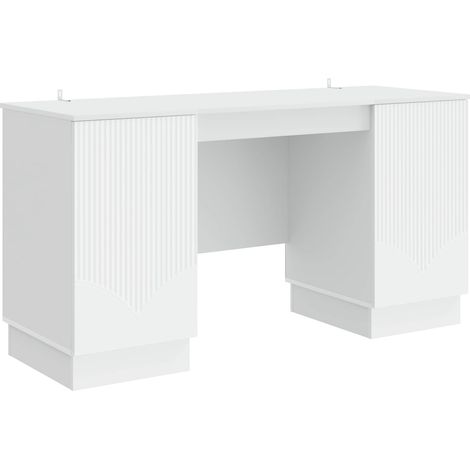 Desk with Shelf White 142.5 x 50 x 75 cm Engineered Wood vidaXL (1/5)