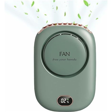 USB Mini Ventilateur Mini,Ventilateur Brumisateur Silencieux Rechargeable Ventilateur Portable 3 Vitesses,Avec Mousqueton Portable,pour Maison, Bureau et Voyage(Vert) (1/5)