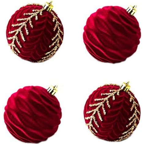 Boules de Noël Ornements Vin Rouge Flocage Arbre de Noël Décoration Nouvel An Noël Sphères A (1/4)