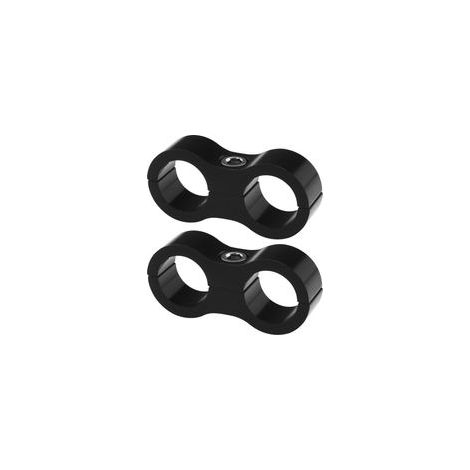 Lot de 2 colliers de serrage AN6 de 14 mm pour tuyau de carburant, d'huile, de freinage, de gaz, de tuyau d'eau, en alliage d'aluminium, noir (1/5)