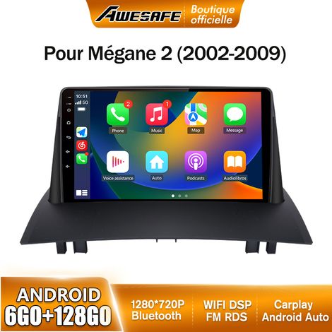 AWESAFE Autoradio Android 13 pour Mégane 2 (2002-2009) 6Go+128Go avec 9'' écran Tactile Carplay GPS Bluetooth Android Auto (1/5)