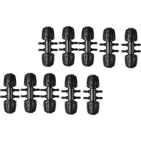 Adaptateur d'irrigation 6 voies, connecteur 16 mm vers raccord de tuyau 4/7, pour jardinage domestique, conversion de diamètre, installation facile, 10 pièces (1/5)