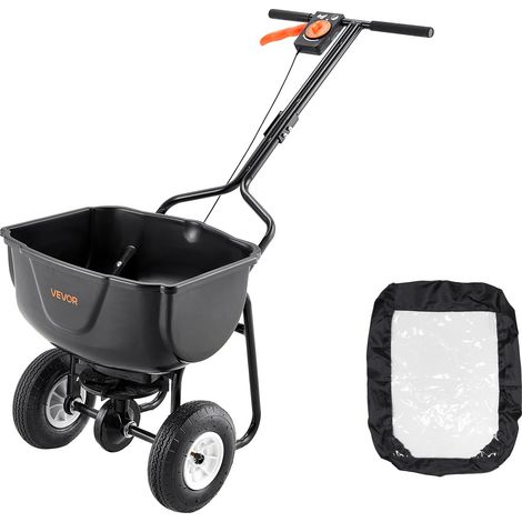 Épandeur Engrais Capacité Charge 27,2 kg Épandeur à Semence Largeur d'Épandage 0-3 m Semoir à Pousser pour Graines, Semer Jardinage, Pelouse, Gazon, avec Roues Pneumatiques Tout-terrain 20 cm (1/5)