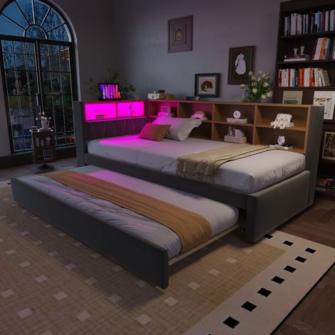 letto struttura letto 90x200 estraibile LED USB OKMYHOME (1/5)