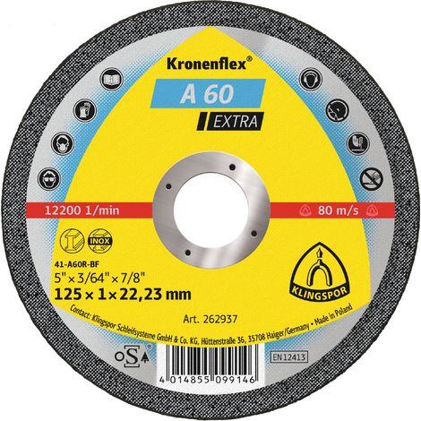 Klingspor Kronenflex A 60 Extra Trennscheiben 125 x 1 x 22,23 mm gerade 25 Stück (1/5)