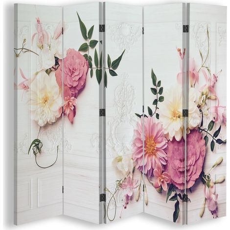 Paravento bilaterale, Fiori rosa - 180x170 (1/5)