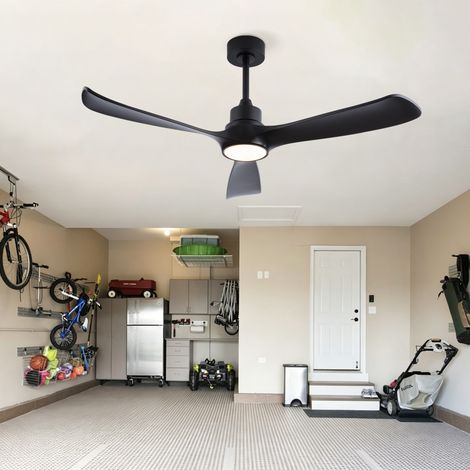52 pouces Ventilateur de Plafond Noir avec Éclairage et Télécommande, Moteur CC Réversible, 3 Températures de Couleur, Design Moderne avec Éclairage pour Intérieur et Extérieur (1/5)