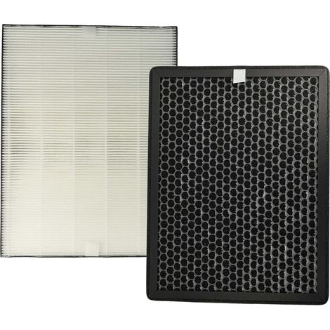 vhbw 2 Part Filter Set compatible with Philips AC2889/10, AC2887/10, AC2882/10 air purifier - activated carbon filter, HEPA filter (1/4)