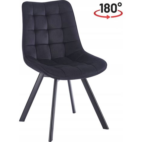 SILLA GIRATORIA 180° Terciopelo NEGRO con FUNCIÓN DE RETORNO Modern Furnitex (1/5)