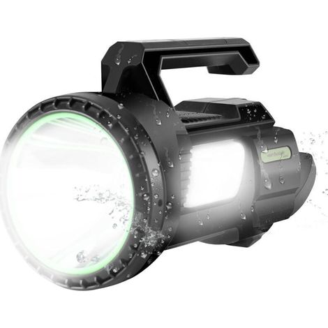 Linterna LED recargable superbrillante de 1200 lúmenes - Zoom ajustable, resistente al agua - para acampar, senderismo y emergencias