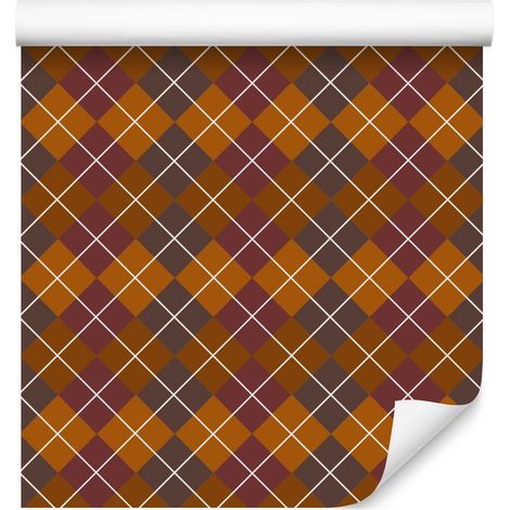 Papier peint à carreaux d'automne orange, rouge et rouille 50x1000 cm (1/5)