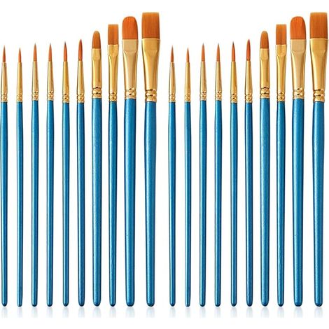Acrylic Paint Brushes for Acrylic Paints, Watercolours, Oils and Gouaches, Blue (1/3)